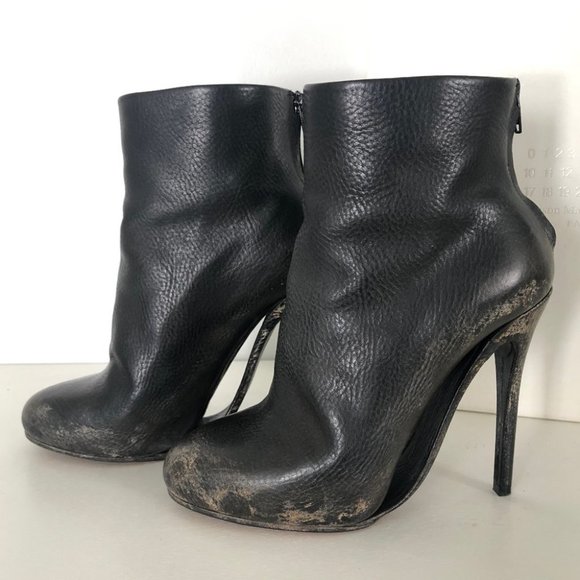 Maison MARGIELA Leather Platform Ankle Booties 35 - Picture 1 of 8